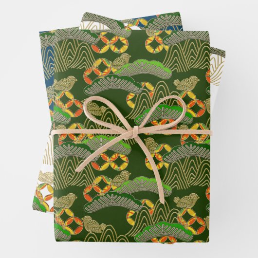 Chiyogami Yuzen Washi Style Muster Geschenkpapier Set (Beispiel)