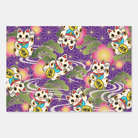 Chiyogami Yuzen Washi Style Muster Geschenkpapier Set (Vorderseite 3)