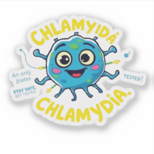 Chlamydia Awareness - Bleibe Safe, lass dich teste Aufkleber (Vorderseite)