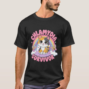 Chlamydia Survivor Cat Meme Witzige Shirts für Män