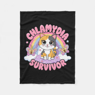 Chlamydia Survivor Cat Meme Witzige Shirts für Män Fleecedecke