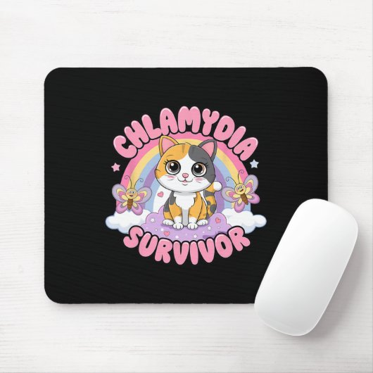 Chlamydia Survivor Cat Meme Witzige Shirts für Män Mousepad (Mit Mouse)