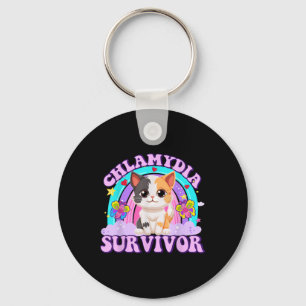 Chlamydia Survivor Cat Meme Witzige Shirts für Män Schlüsselanhänger