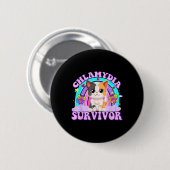 Chlamydia Survivor Cat Rainbow Button (Vorne & Hinten)
