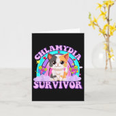 Chlamydia Survivor Cat Rainbow Karte (Gelbe Blume)