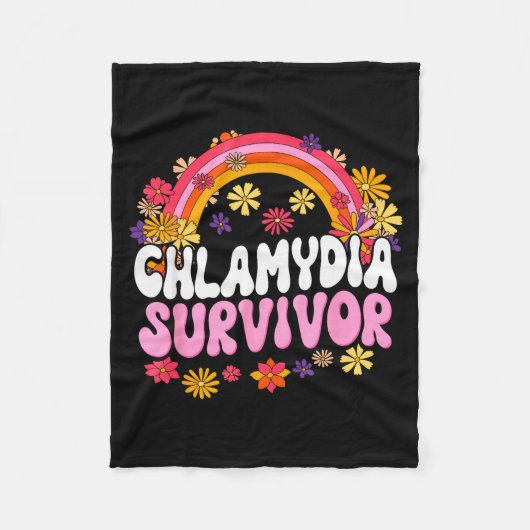 Chlamydia Survivor Funny Graphic  Fleecedecke (Vorderseite)