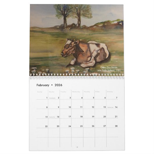 Chloe Dee Noble malt Irland 2022 Kalender (Feb 2026)