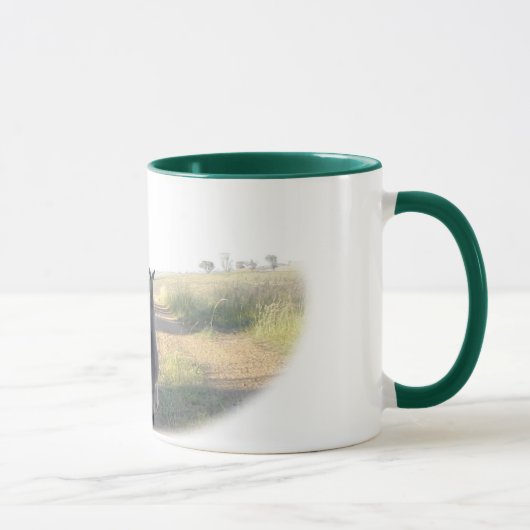 Chloe der Känguru und das Sam der Schäferhund Tasse (Rechts)