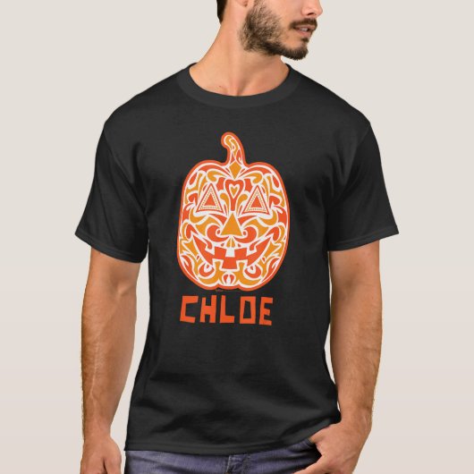 Chloe Halloween Sugar Skull Design T-Shirt (Vorderseite)