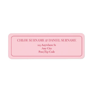 CHLOE Modern Bold Pink UAWG Return Address Label