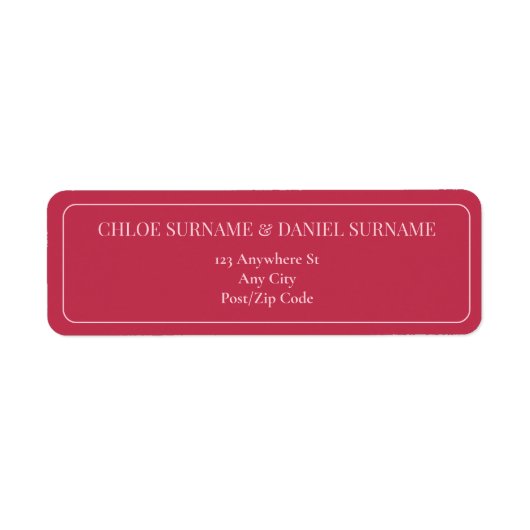 CHLOE Modern Bold Pink UAWG Return Address Label (Vorne)