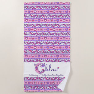 Chloe Namen Bedeutung Blume Doodle Strandtuch