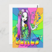 Chloe Peace Hippie Rainbow Fairy Postcard Postkarte (Vorne/Hinten)