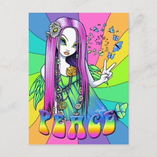 Chloe Peace Hippie Rainbow Fairy Postcard Postkarte (Vorderseite)