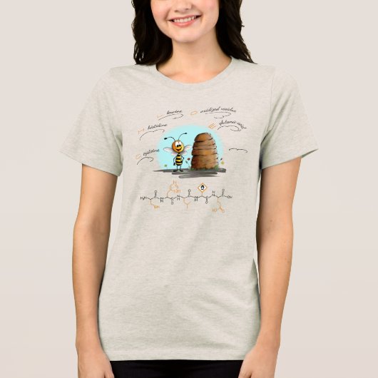 CHLOE-Peptid, Bee-3 mit benutzerdefiniertem Text,  Tri-Blend Shirt (Vorderseite)