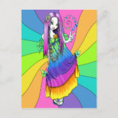 "Chloe" Rainbow Peace Hippie Fairy Postcard Postkarte (Vorderseite)