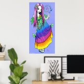 "Chloe" Rainbow Peace Hippie Fairy Poster (Heimbüro)