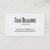 Chloé Romanautor-Herausgeber 5 stilvoll Visitenkarte (Rückseite)
