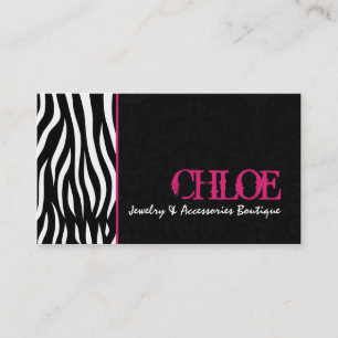 Chloe Schwarzesu. Pinkzebra-Chic-Visitenkarte Visitenkarte