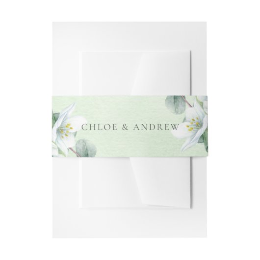 Chloe Simple Elegant Grüne Hochzeit Einladungsbanderole (Vorderseite Beispiel)