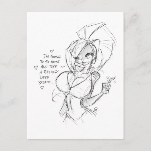 Chloe Sketch 001 Postkarte (Vorderseite)