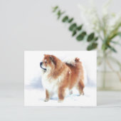 CHLOE STEHT IM SCHNEE ErARTdog Postkarte (Stehend Vorderseite)