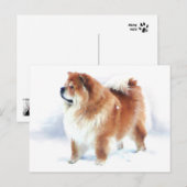 CHLOE STEHT IM SCHNEE ErARTdog Postkarte (Vorne/Hinten)