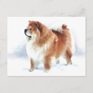 CHLOE STEHT IM SCHNEE ErARTdog Postkarte