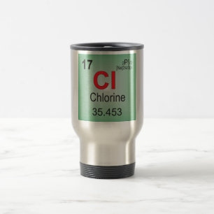 Chlor-einzelnes Element des Periodensystems Reisebecher