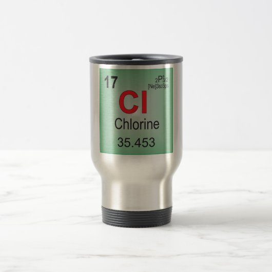 Chlor-einzelnes Element des Periodensystems Reisebecher (Mittel)