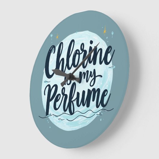 Chlor ist mein Parfüm-Funny-Badziffer Große Wanduhr (Winkel)