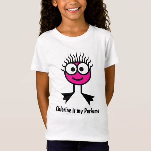 Chlor ist mein Parfüm - rosa Schwimmen-Charakter T-Shirt (Vorderseite)