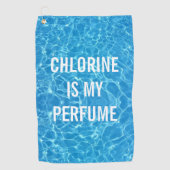 Chlor ist mein Parfüm-Schwimmbecken typografisch Golfhandtuch (Vorderseite)