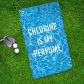 Chlor ist mein Parfüm-Schwimmbecken typografisch Golfhandtuch