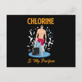 Chlor ist mein Partum - Schwimmer-Design Postkarte (Vorderseite)