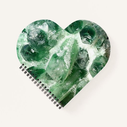 Chlorit Quarz Rock Crystal Cluster Notizblock (Vorderseite)