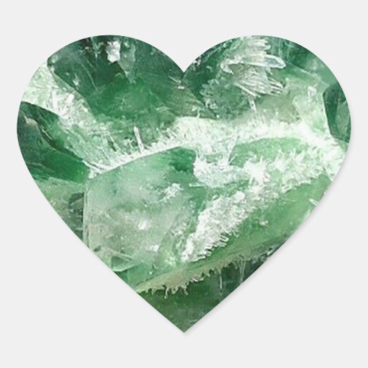 Chlorit Quarz Rock Crystal Herz-Aufkleber (Vorderseite)