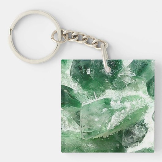 Chlorit Quarz Rock Crystal Schlüsselanhänger (Vorderseite)