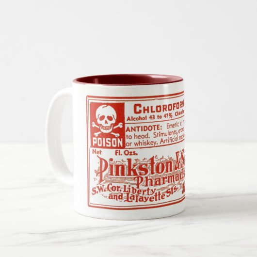 Chloroform-Gift-Tasse Zweifarbige Tasse (Vorderseite Links)