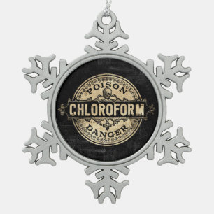 Chloroform Vintage Style Gift Label Schneeflocken Zinn-Ornament