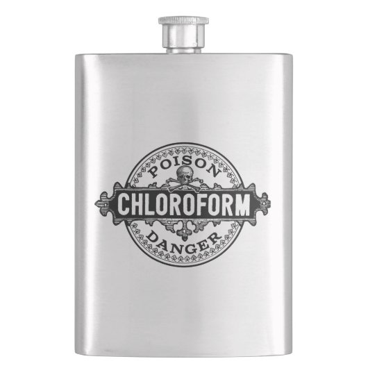 Chloroform-Vintager Art-Gift-Aufkleber Flachmann (Vorderseite)