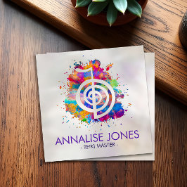 Cho ku Rei in farbenfroher Spritzer Quadratische Visitenkarte