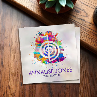 Cho ku Rei in farbenfroher Spritzer Quadratische Visitenkarte