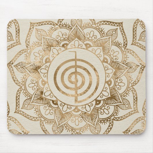 Cho Ku Rei - Pastellgold lotus mandala Mousepad (Vorne)