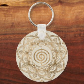 Cho Ku Rei - Pastellgold lotus mandala Schlüsselanhänger (Vorderseite)
