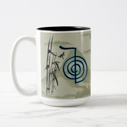 Cho Ku Rei Reiki Berg Zweifarbige Tasse (Links)