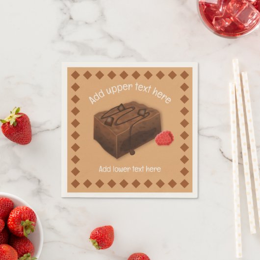 Choc Brownie Square und Raspberry - Ihre Veranstal Serviette (Beispiel)