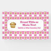 Choc Chip Muffin Karo Rosa und Weiß, kundenspezifi Banner (Horizontal)