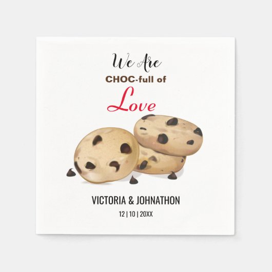 Choc full of Liebe Cookie Vielen Dank | Hochzeitsf Serviette (Vorderseite)