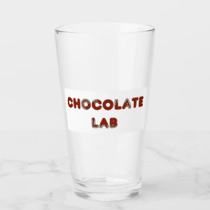 Choc Labrador Kanadische Flagge Glas